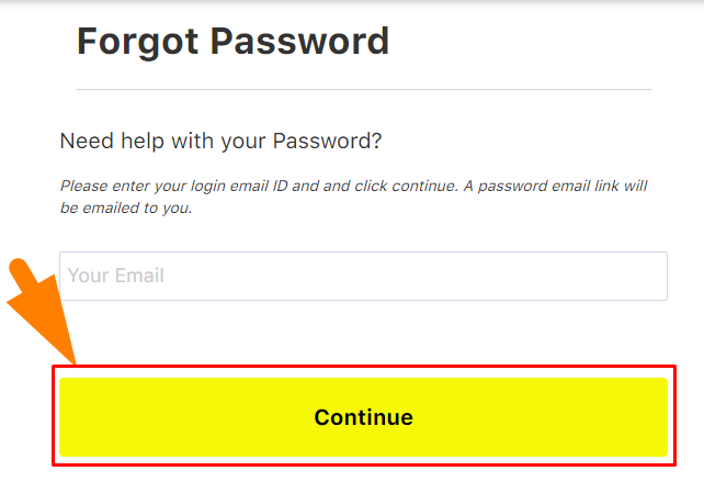 enter email address-Forgot Password